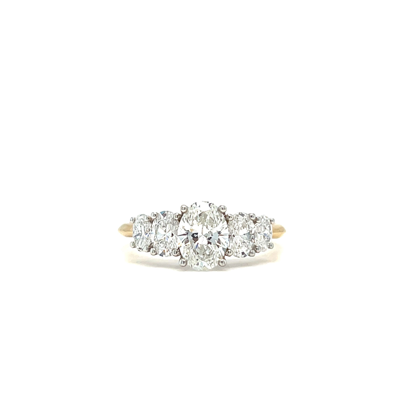 14 Carat Yellow Gold 5 Stone Diamond Ring