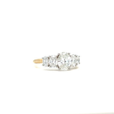 14 Carat Yellow Gold 5 Stone Diamond Ring