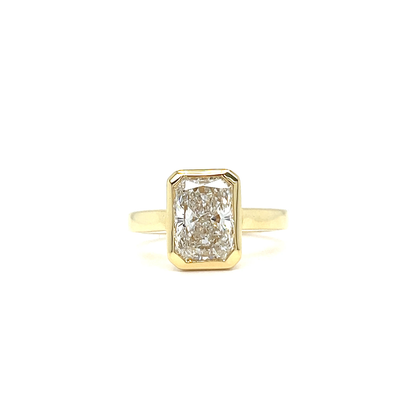 3 Carat Bezel Set Radiant Cut Diamond 