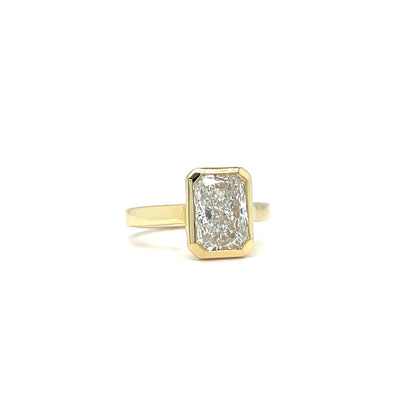 3 Carat Radiant Cut Bezel Set Solitaire 