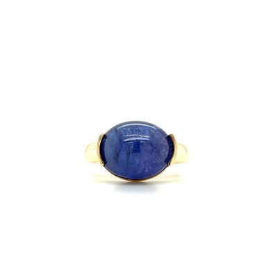 cabachon tanzanite oval ring
